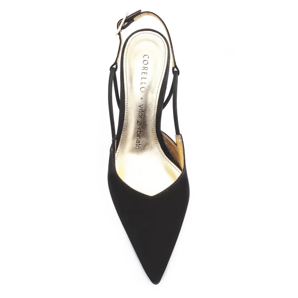 Scarpin Corello x Vitor Zerbinato Couro Nobuck Preto - imagem 5