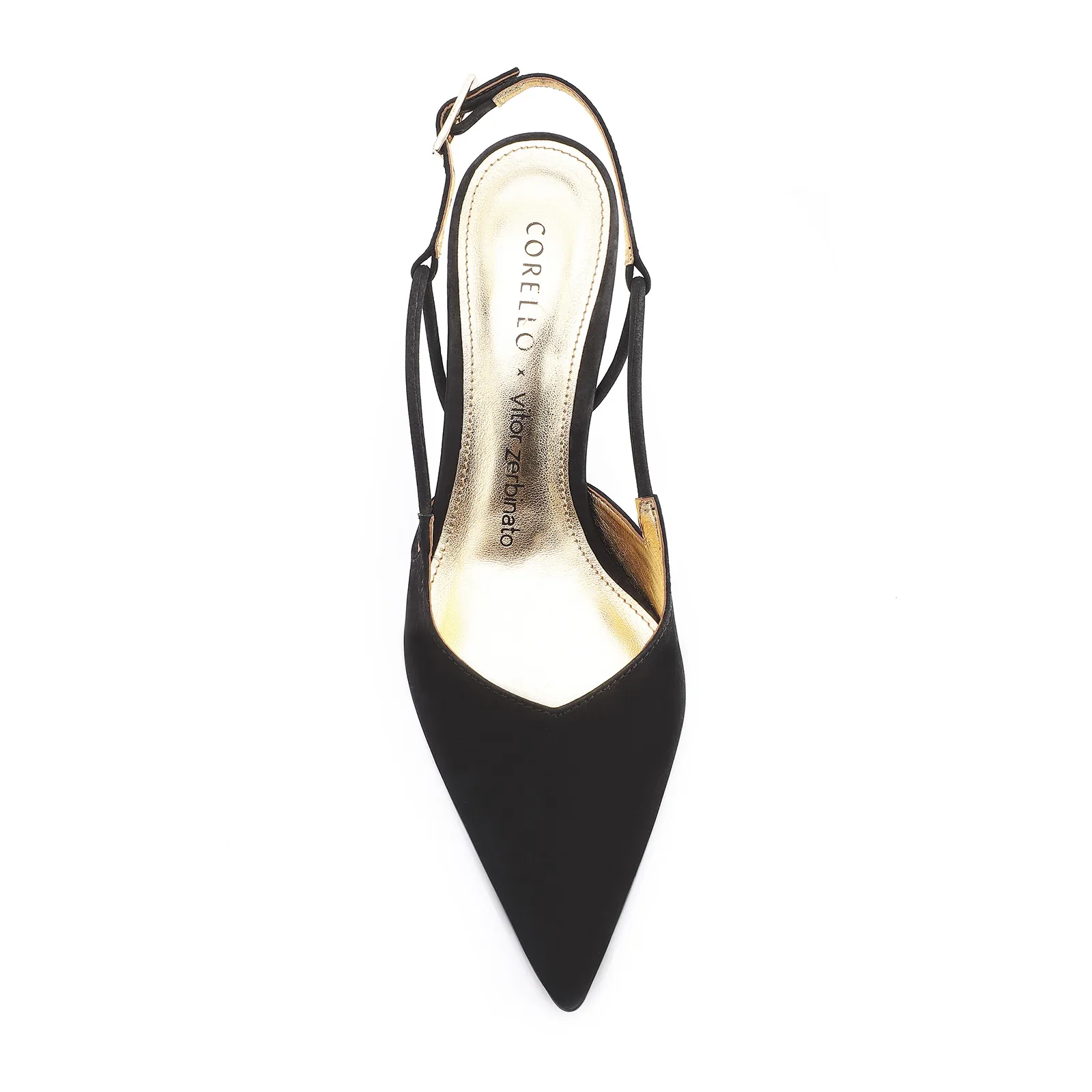 Scarpin Corello x Vitor Zerbinato Couro Nobuck Preto