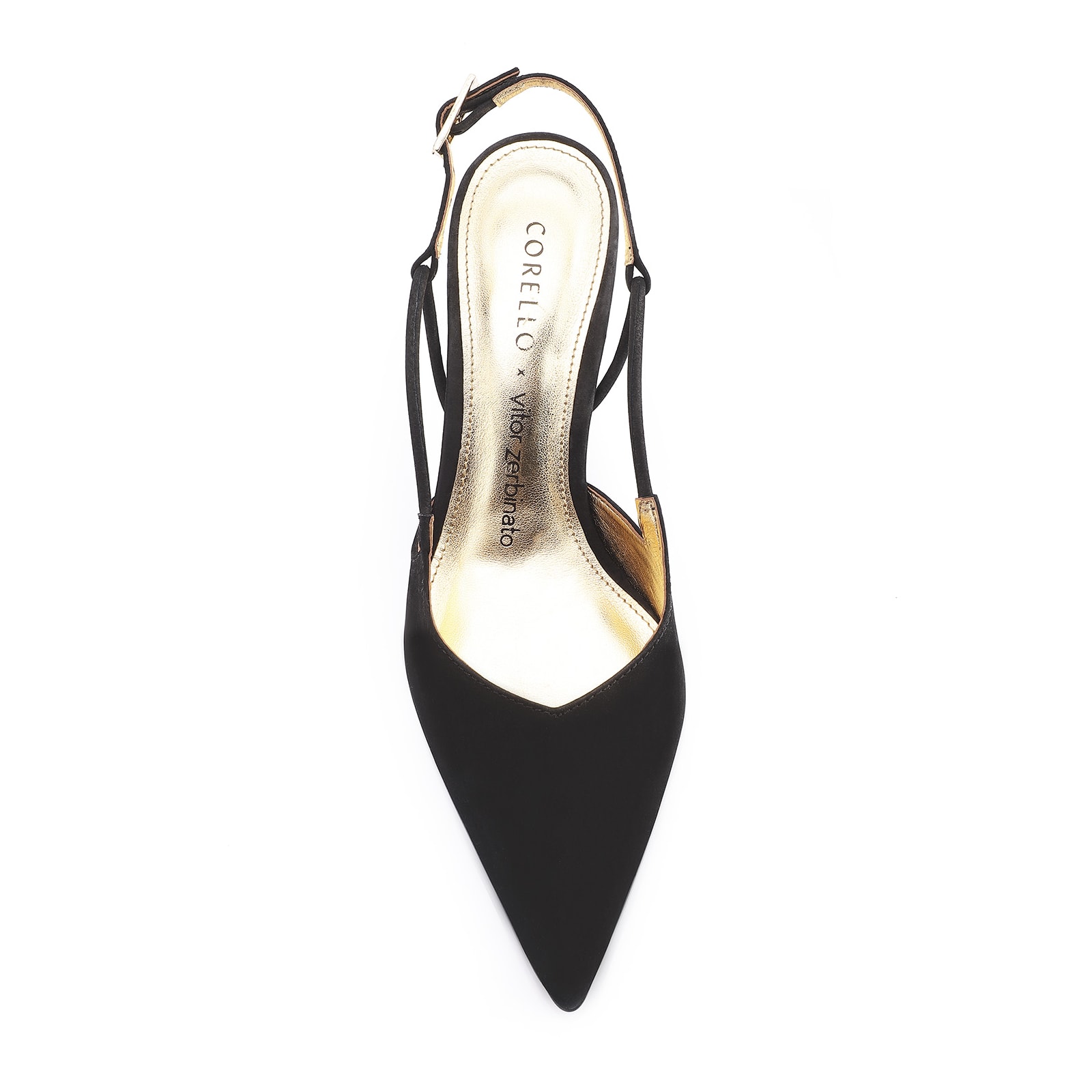 Scarpin Corello x Vitor Zerbinato Couro Nobuck Preto