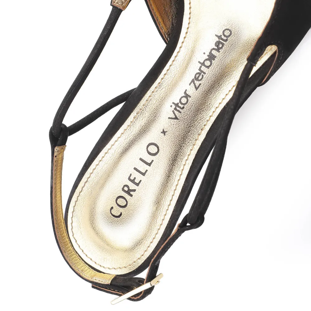 Scarpin Corello x Vitor Zerbinato Couro Nobuck Preto - imagem 8