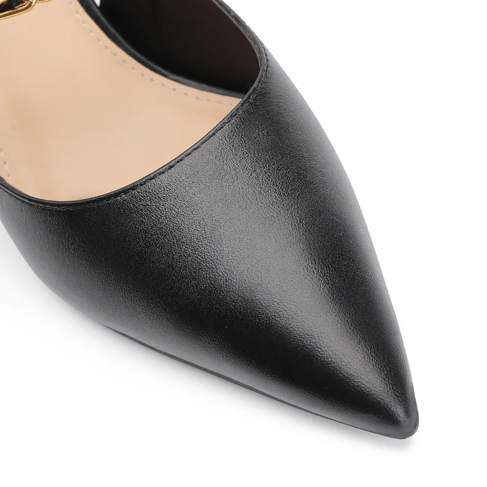 Scarpin Correntes Couro Preto - imagem 6
