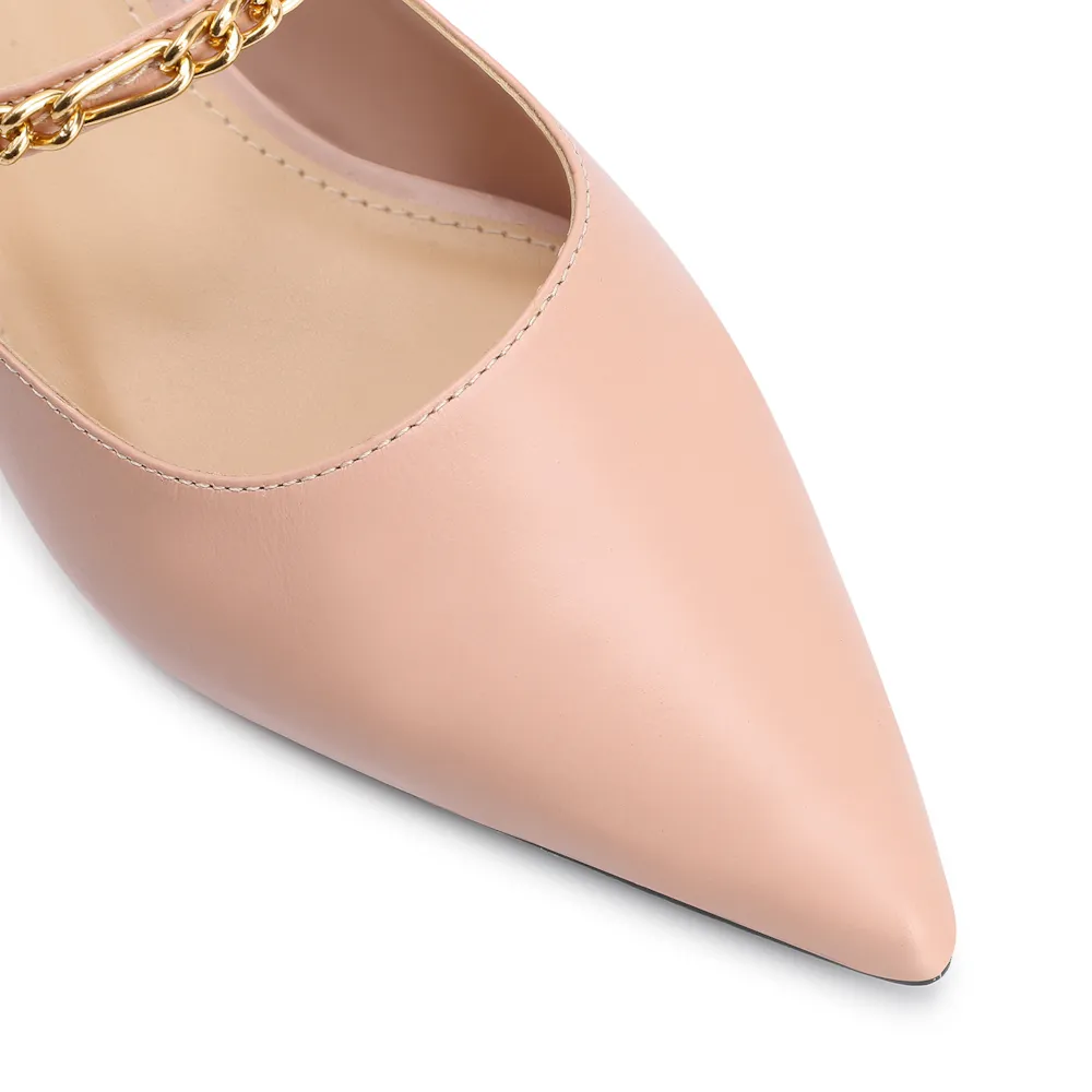 Scarpin Correntes Couro Rosa - imagem 6