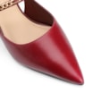 Scarpin Correntes Couro Vermelho Cereja - imagem 6