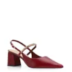 Scarpin Correntes Couro Vermelho Cereja - imagem 1