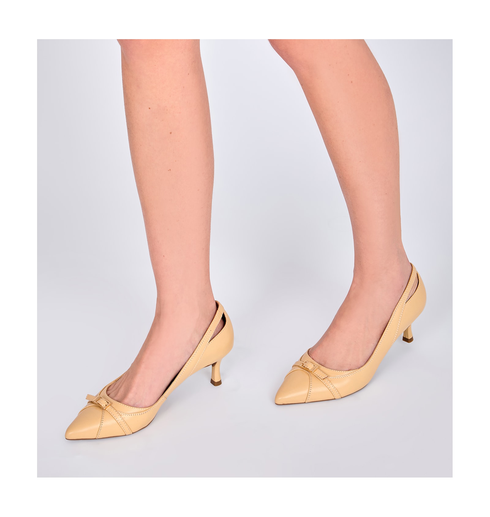 Scarpin Couro Amarelo