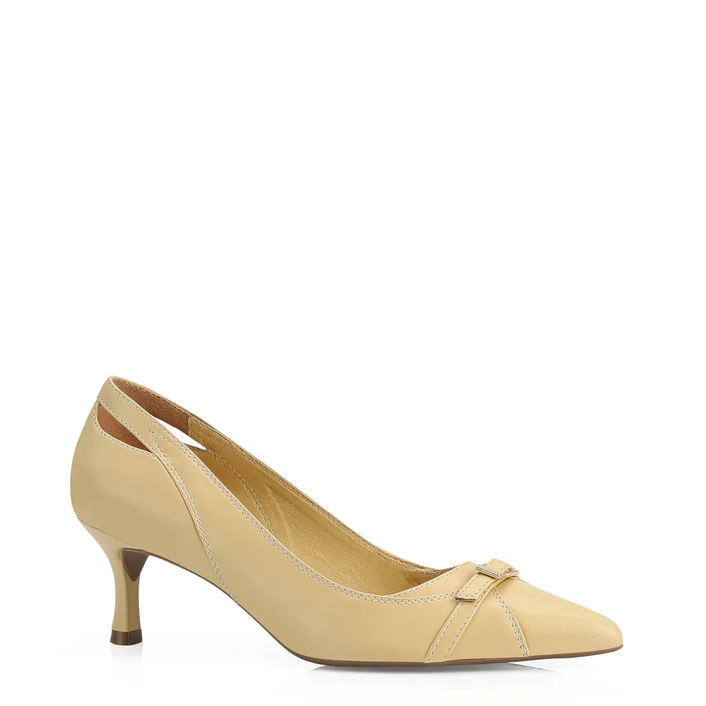 Scarpin Couro Amarelo