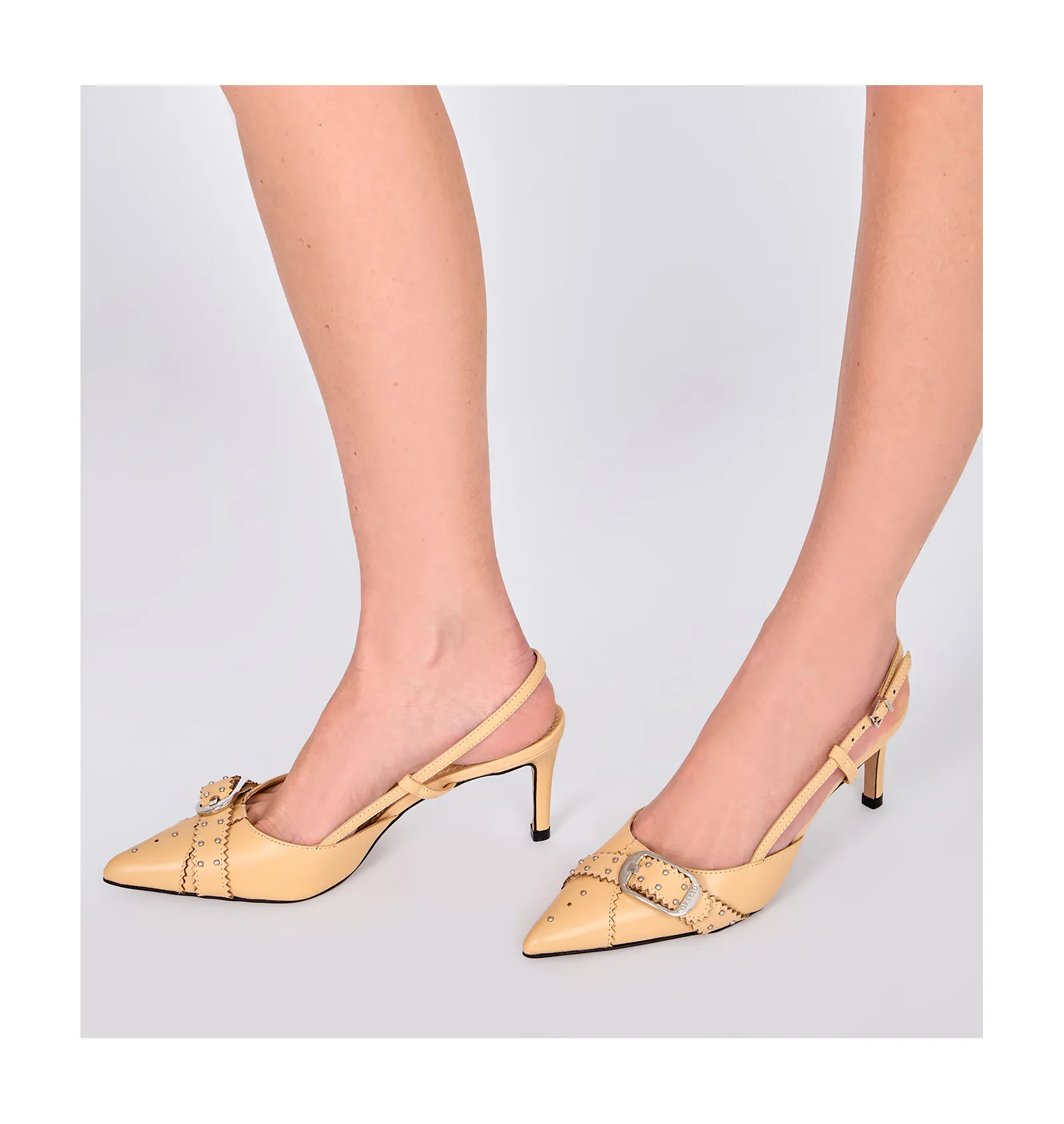 Scarpin Couro Amarelo
