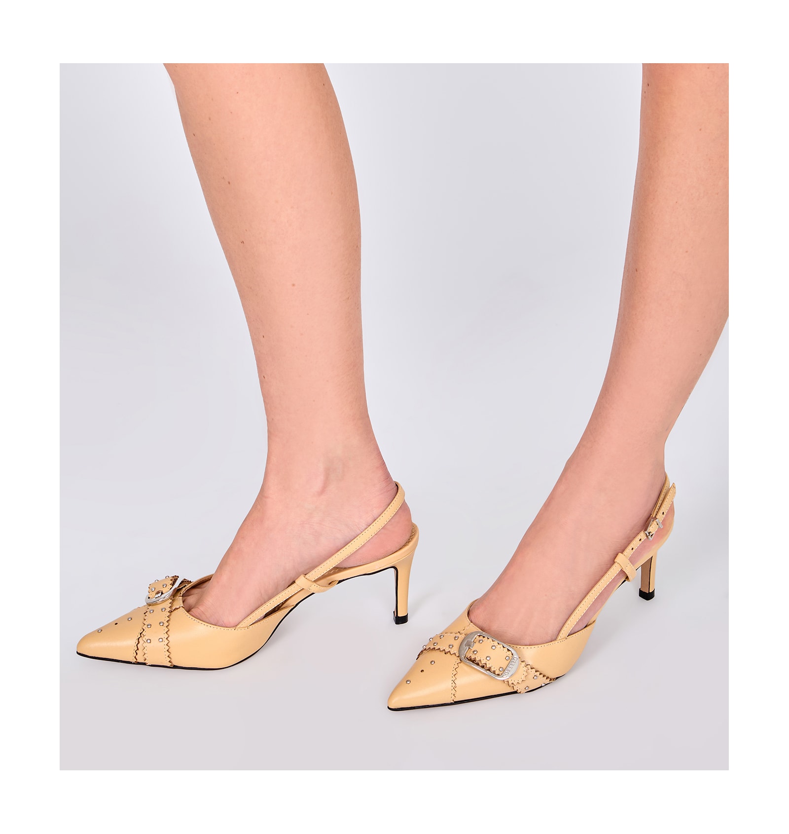 Scarpin Couro Amarelo