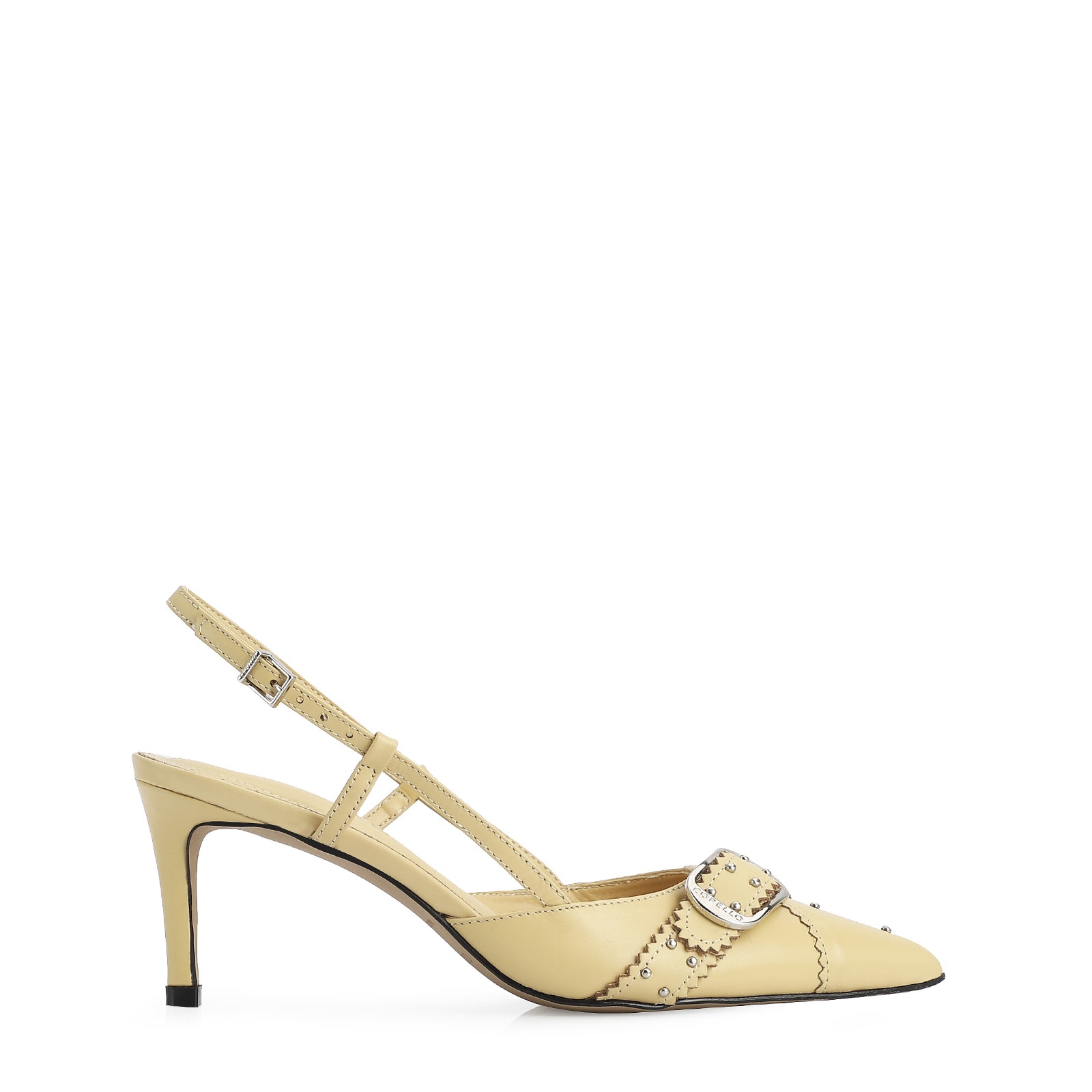 Scarpin Couro Amarelo