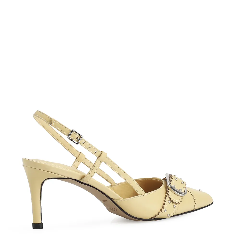 Scarpin Couro Amarelo - imagem 4
