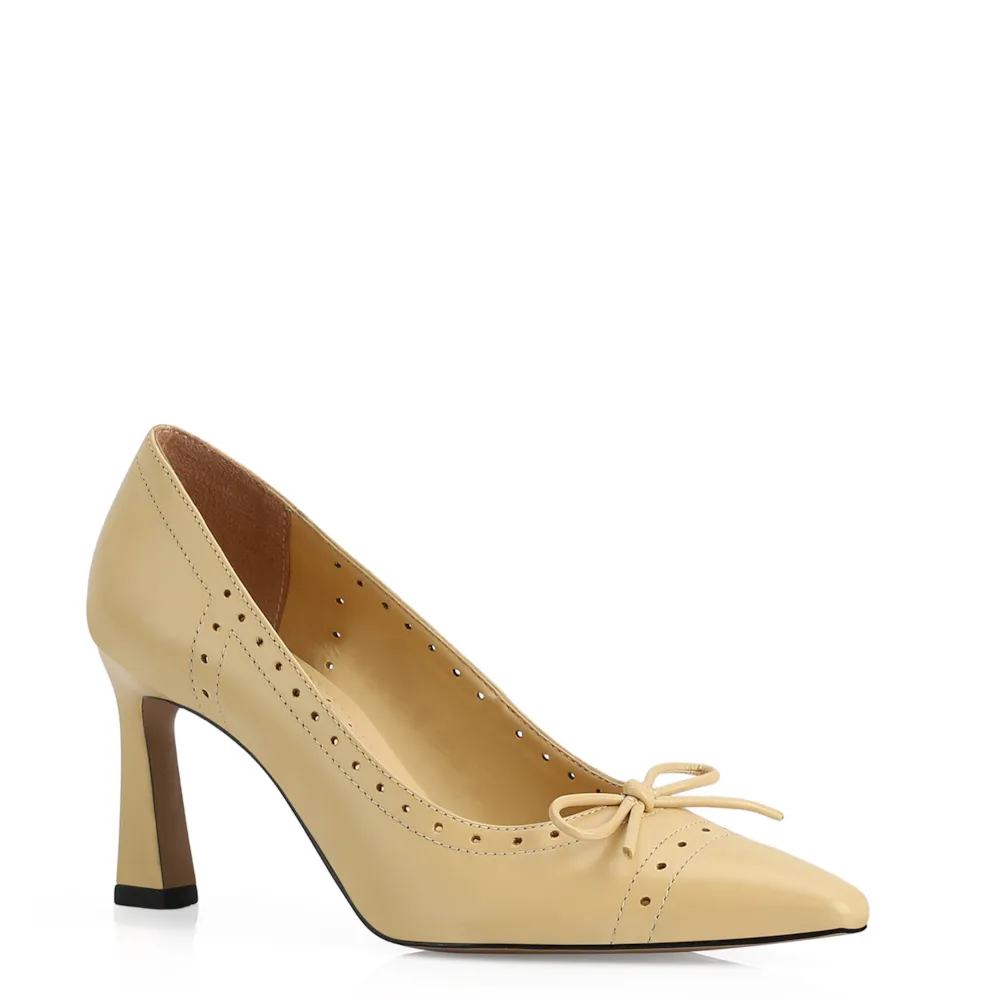 Scarpin Couro Amarelo