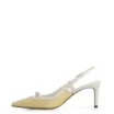 Scarpin Couro Amarelo/Off White - imagem 5