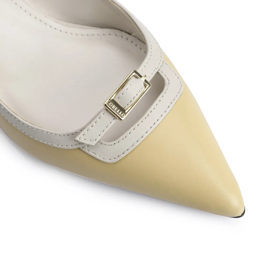Scarpin Couro Amarelo/Off White - imagem 7