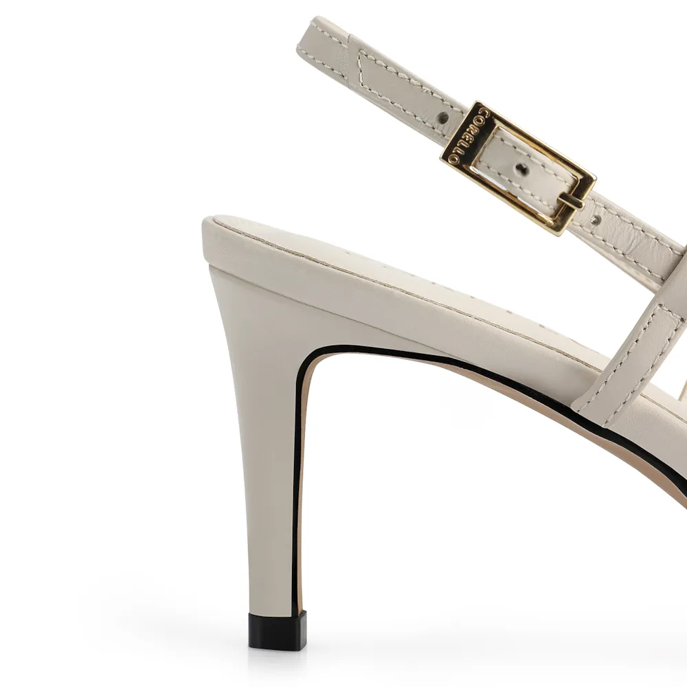 Scarpin Couro Amarelo/Off White - imagem 8