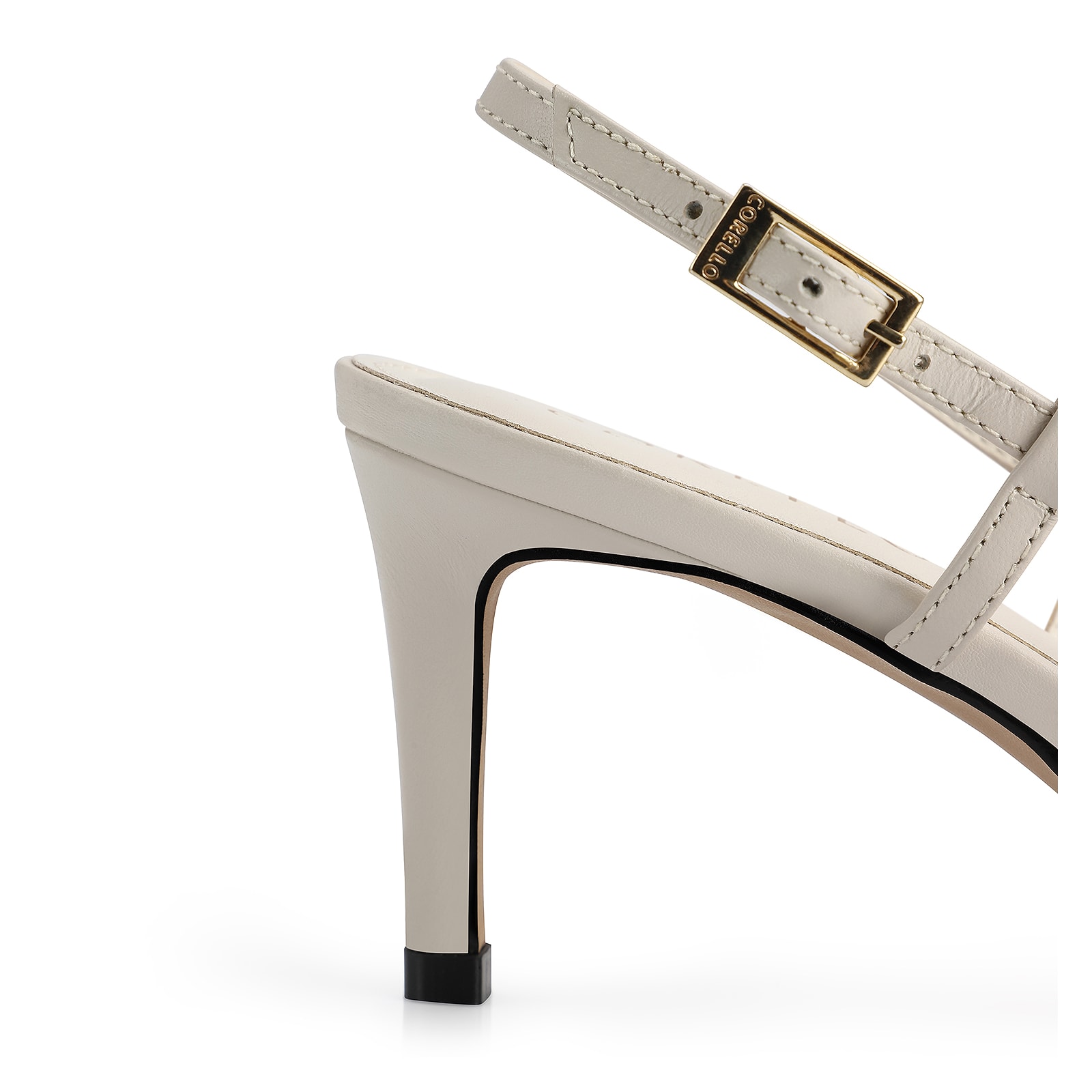 Scarpin Couro Amarelo/Off White
