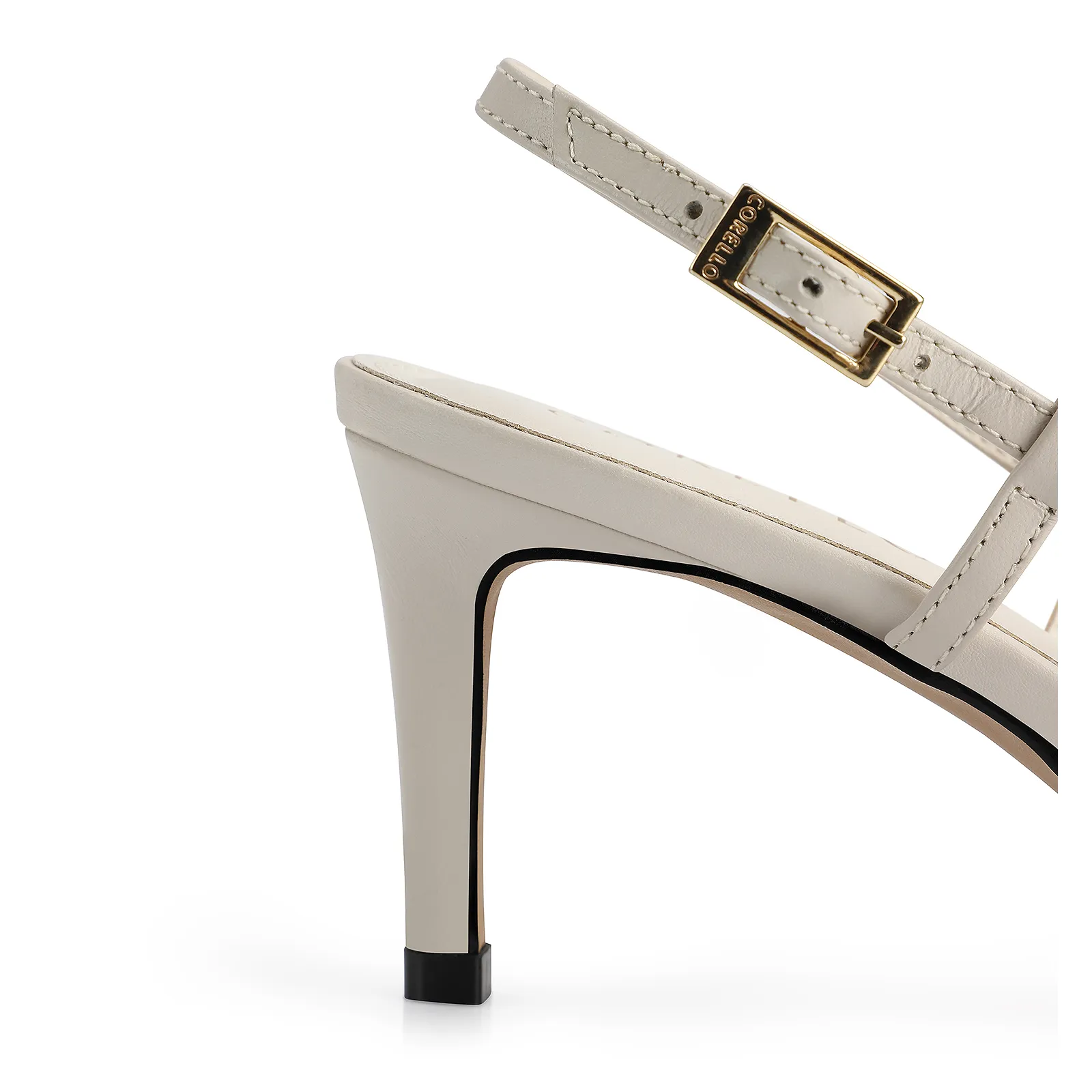 Scarpin Couro Amarelo/Off White