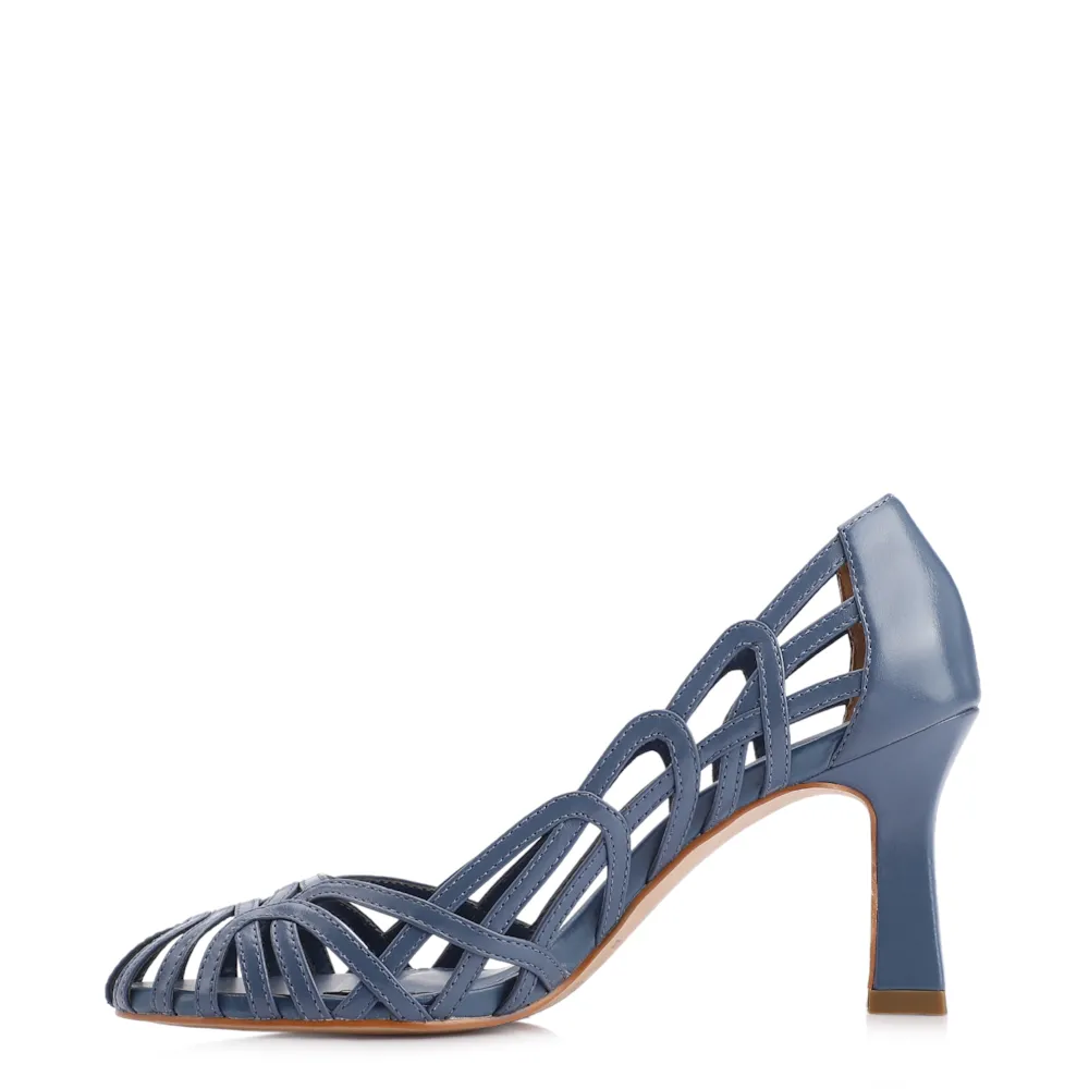 Scarpin Couro Azul - imagem 4