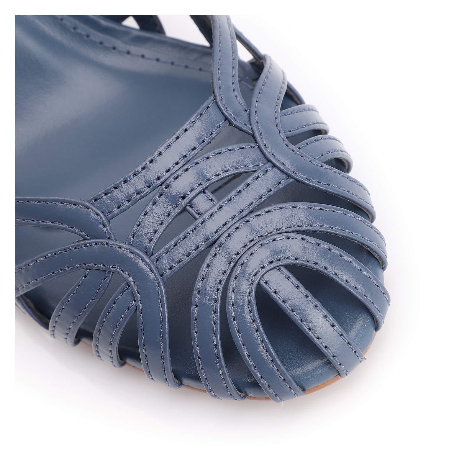 Scarpin Couro Azul