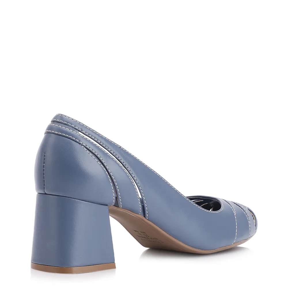 Scarpin Couro Azul - imagem 3