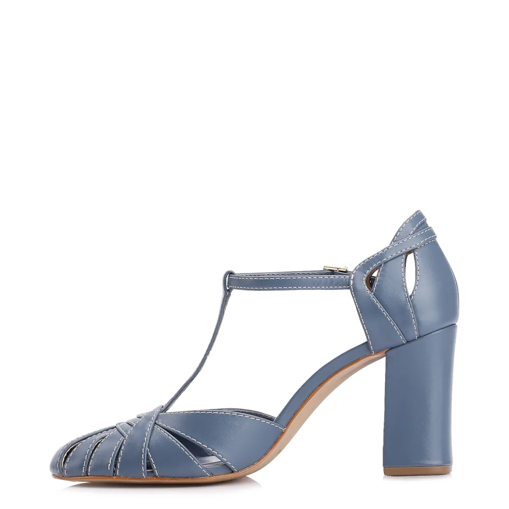 Scarpin Couro Azul - imagem 4