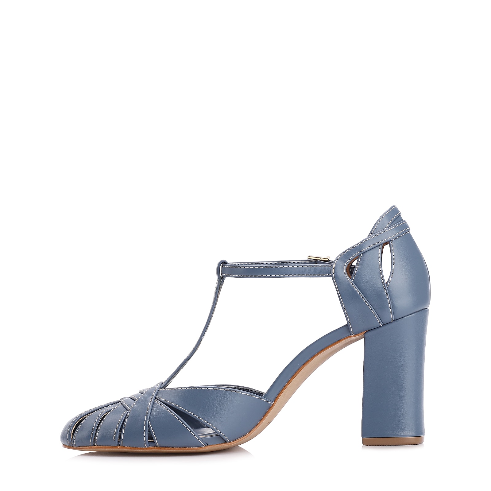 Scarpin Couro Azul