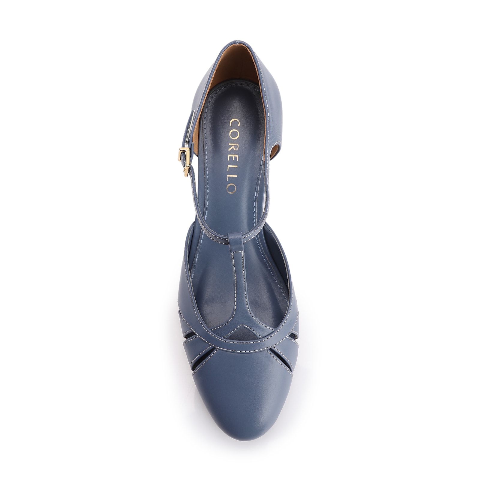 Scarpin Couro Azul