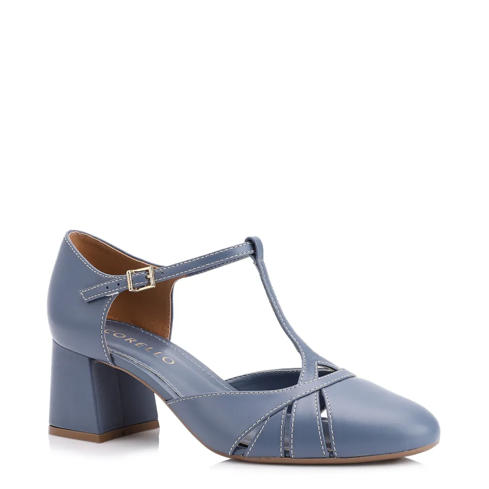 Scarpin Couro Azul