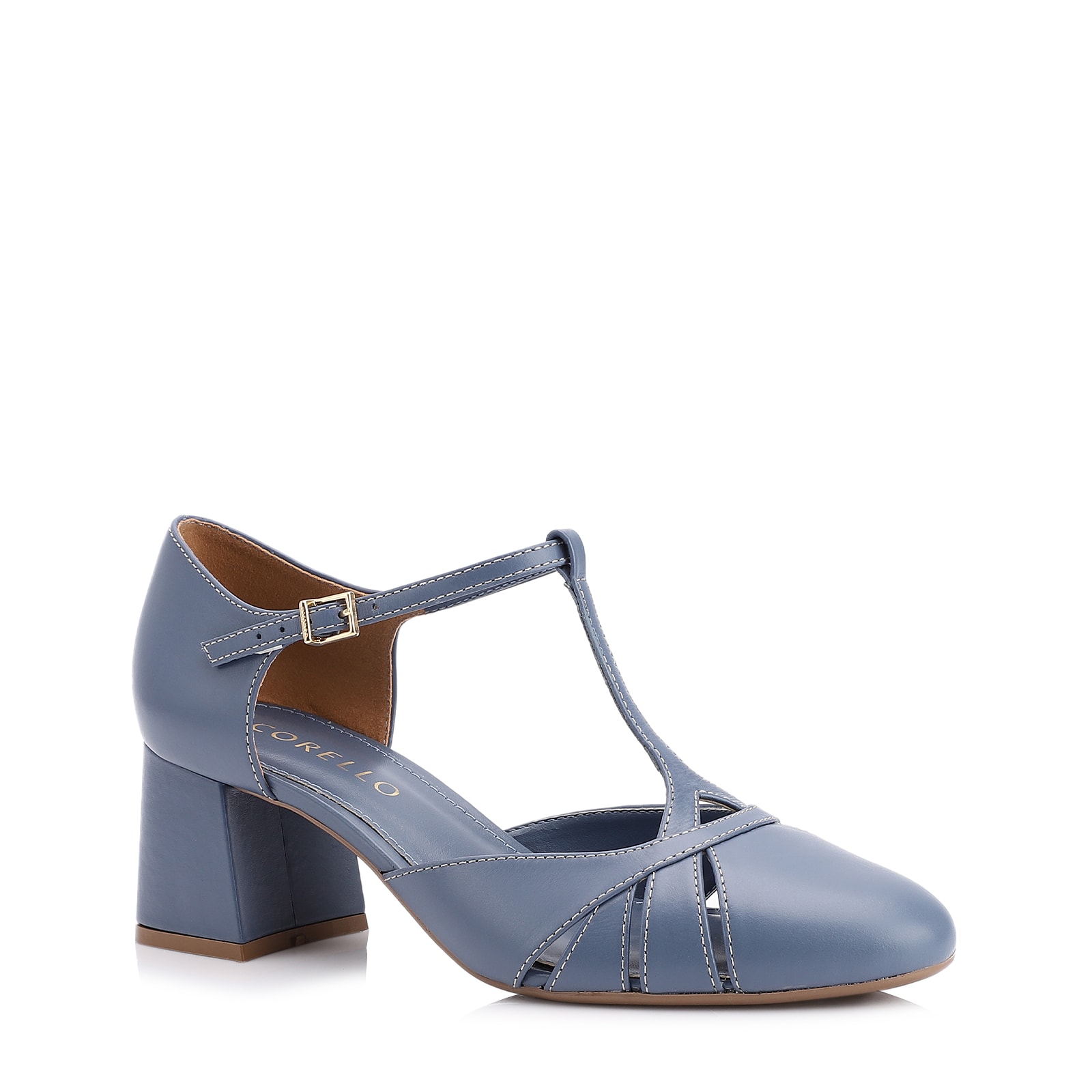 Scarpin Couro Azul