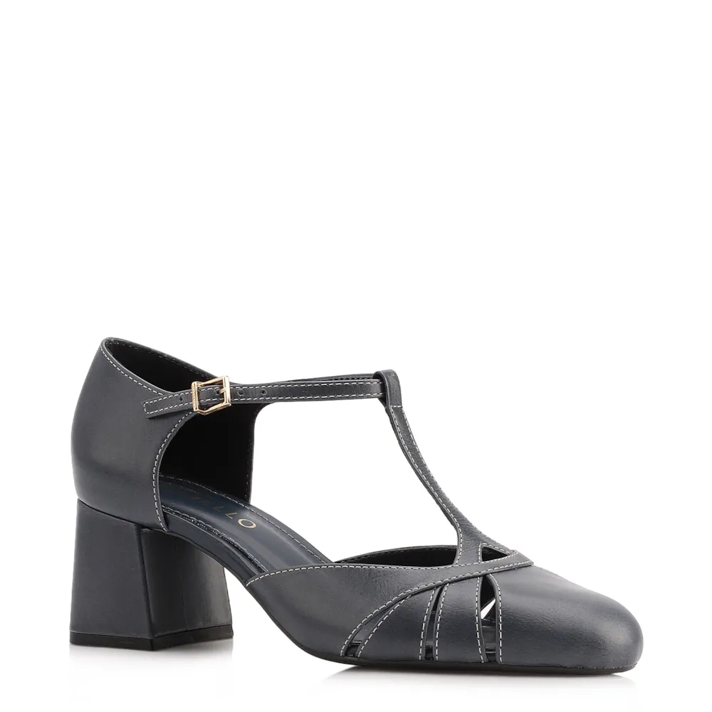 Scarpin Couro Azul