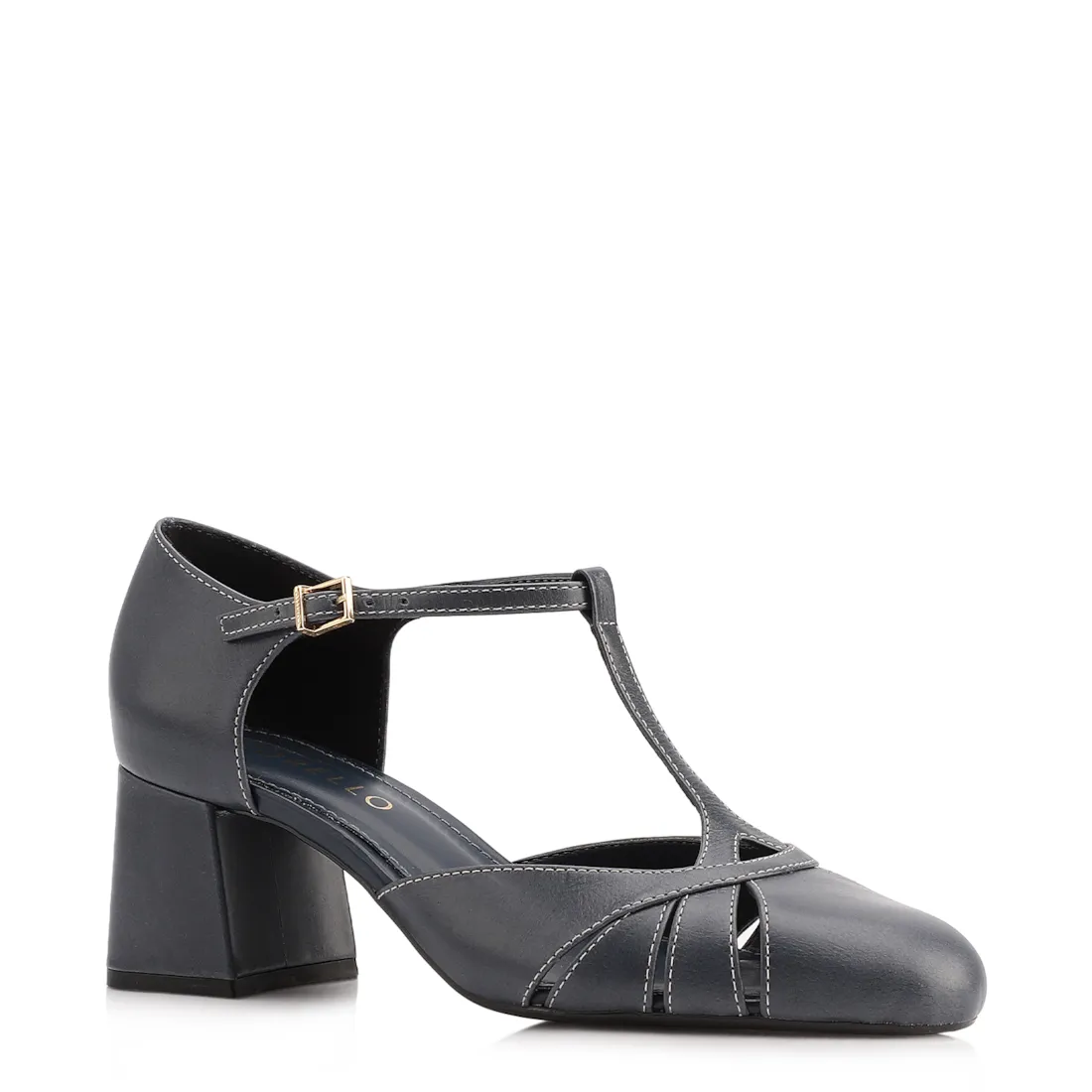 Scarpin Couro Azul