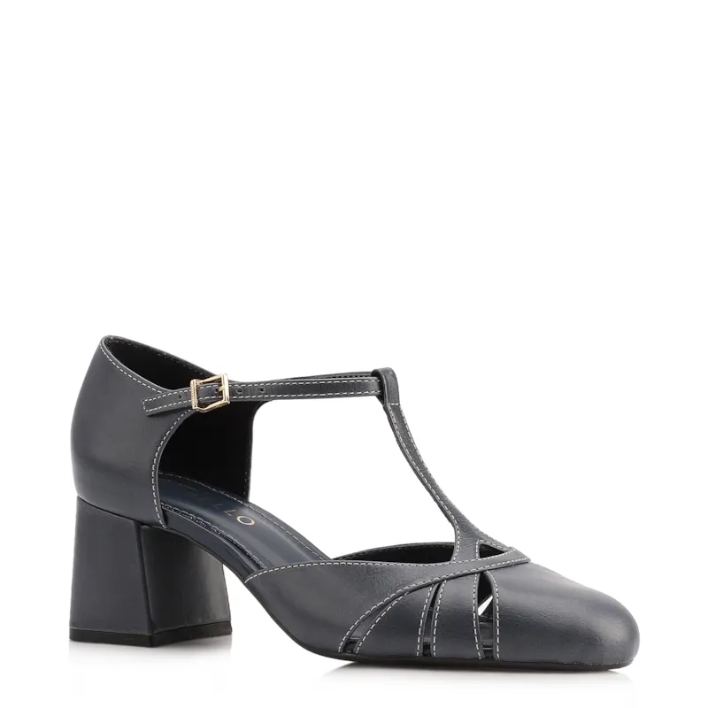 Scarpin Couro Azul