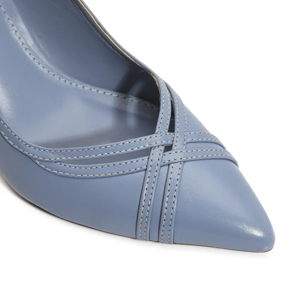 Scarpin Couro Azul - imagem 6