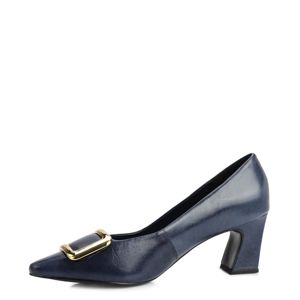 Scarpin Couro Azul - imagem 4