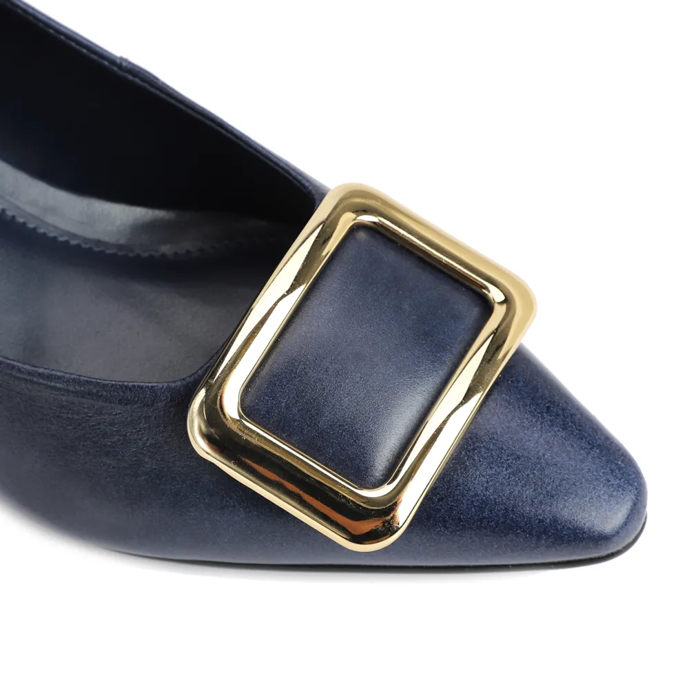 Scarpin Couro Azul - imagem 6