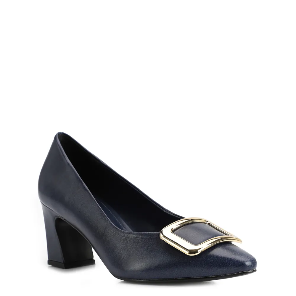 Scarpin Couro Azul