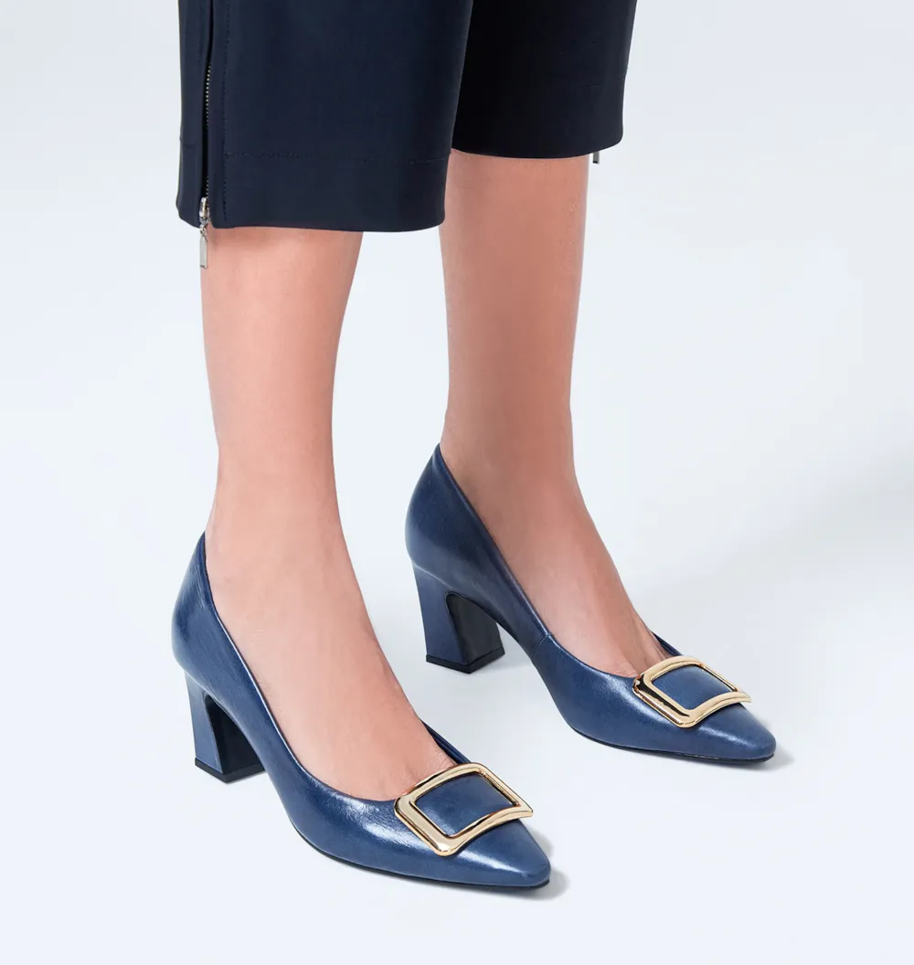 Scarpin Couro Azul - imagem 2