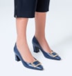 Scarpin Couro Azul - imagem 2