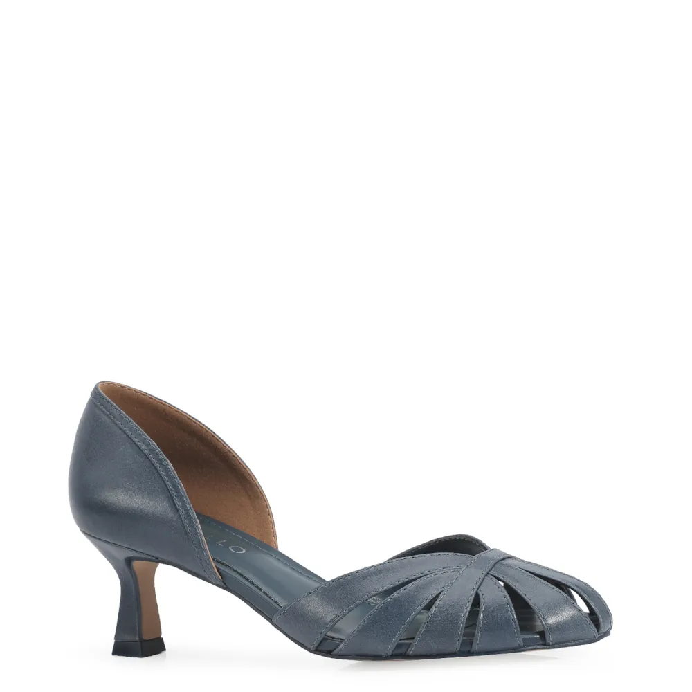 Scarpin Couro Azul