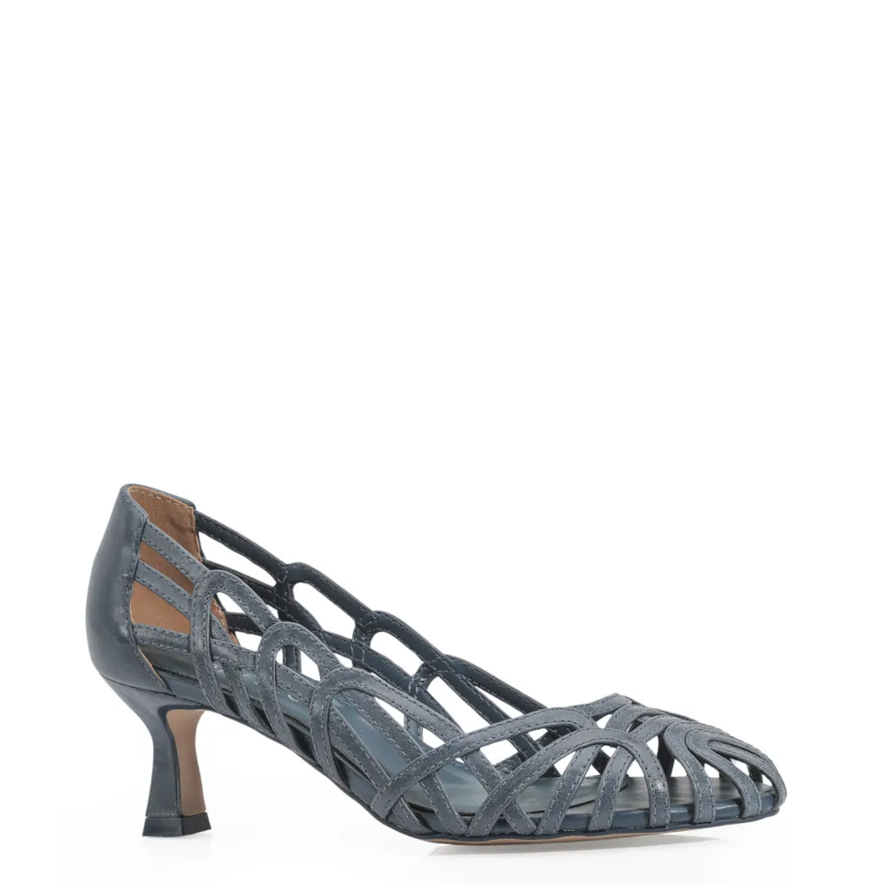 Scarpin Couro Azul