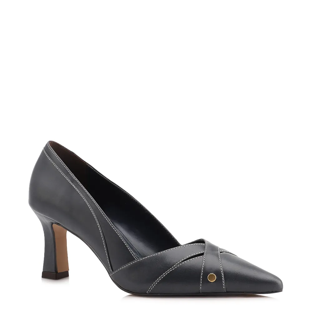 Scarpin Couro Azul