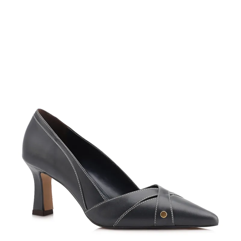 Scarpin Couro Azul