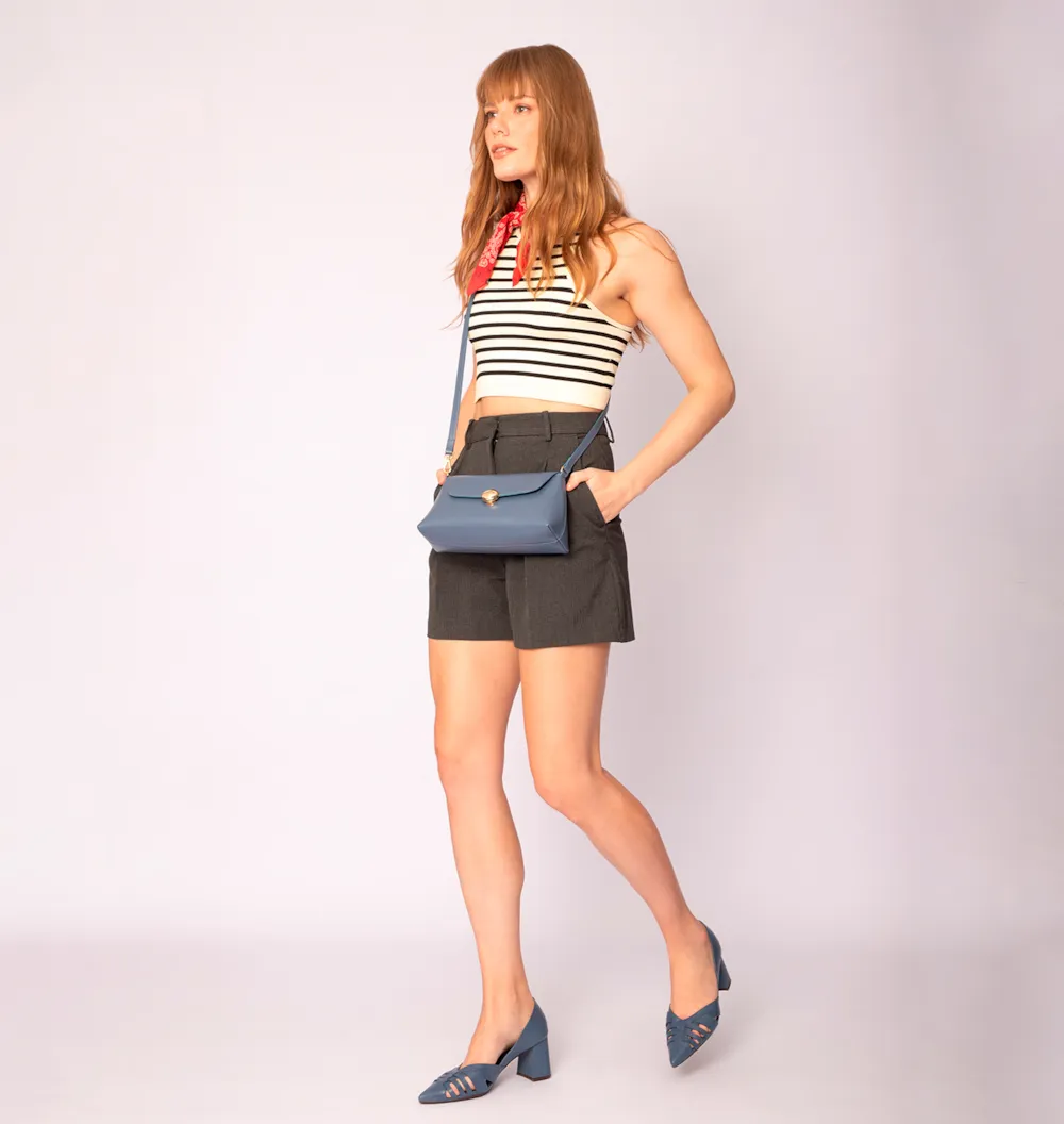 Scarpin Couro Azul - imagem 8