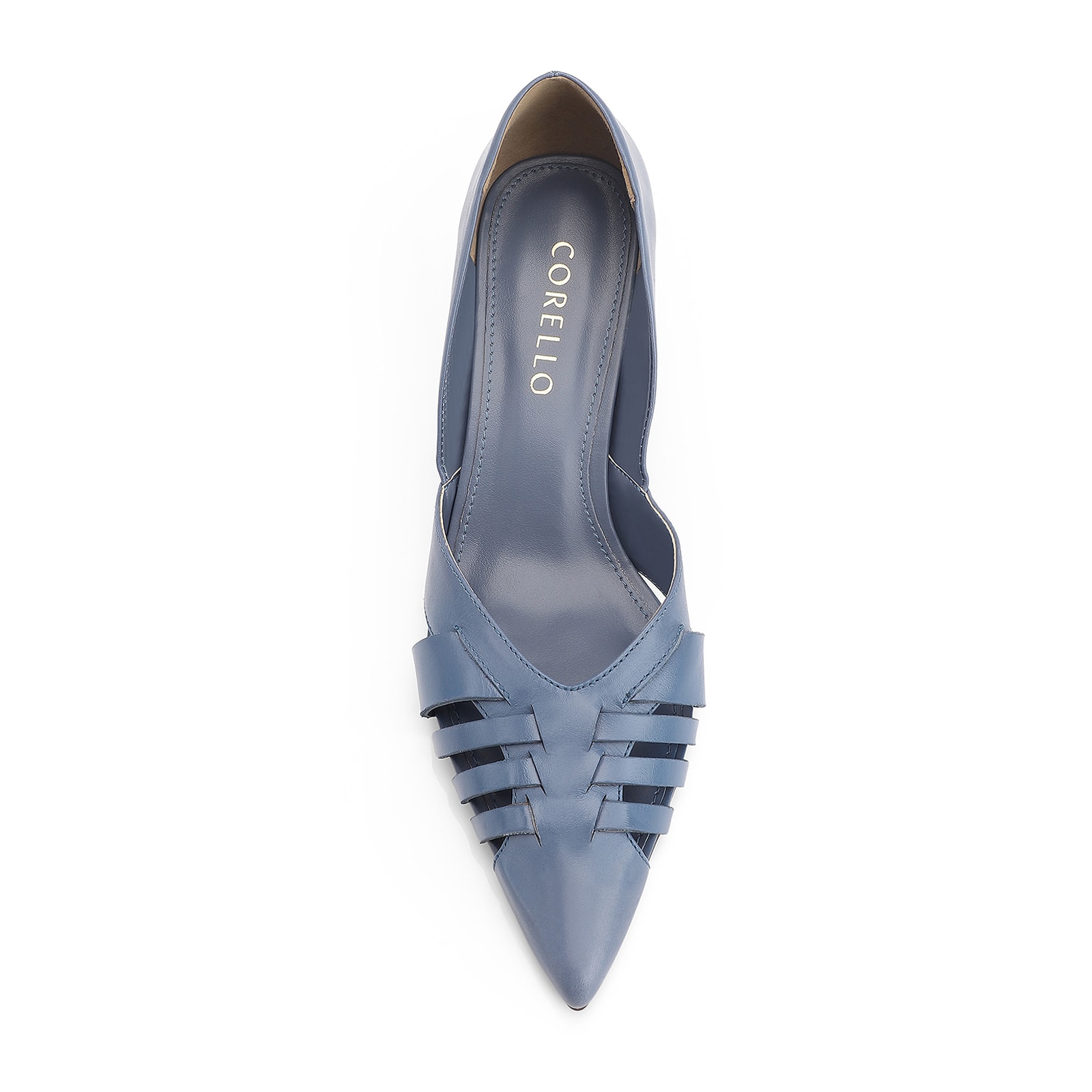 Scarpin Couro Azul