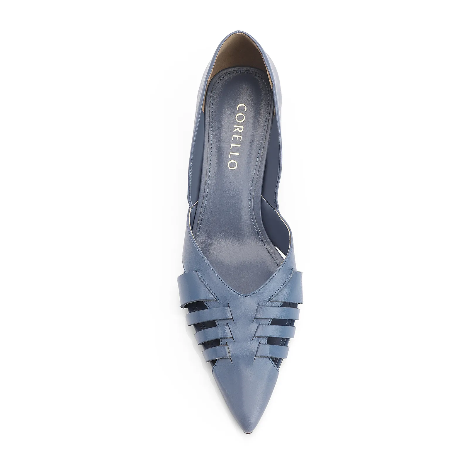Scarpin Couro Azul