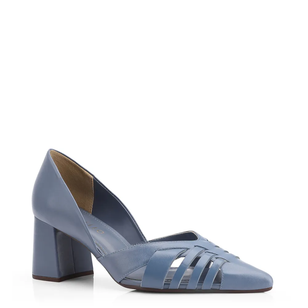 Scarpin Couro Azul
