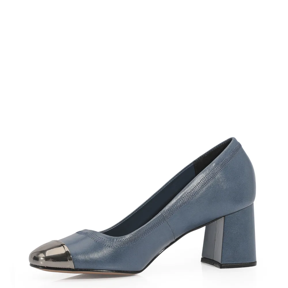 Scarpin Couro Azul Jeans - imagem 4
