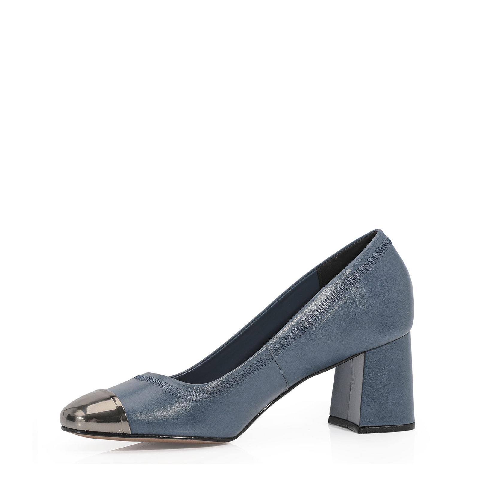 Scarpin Couro Azul Jeans