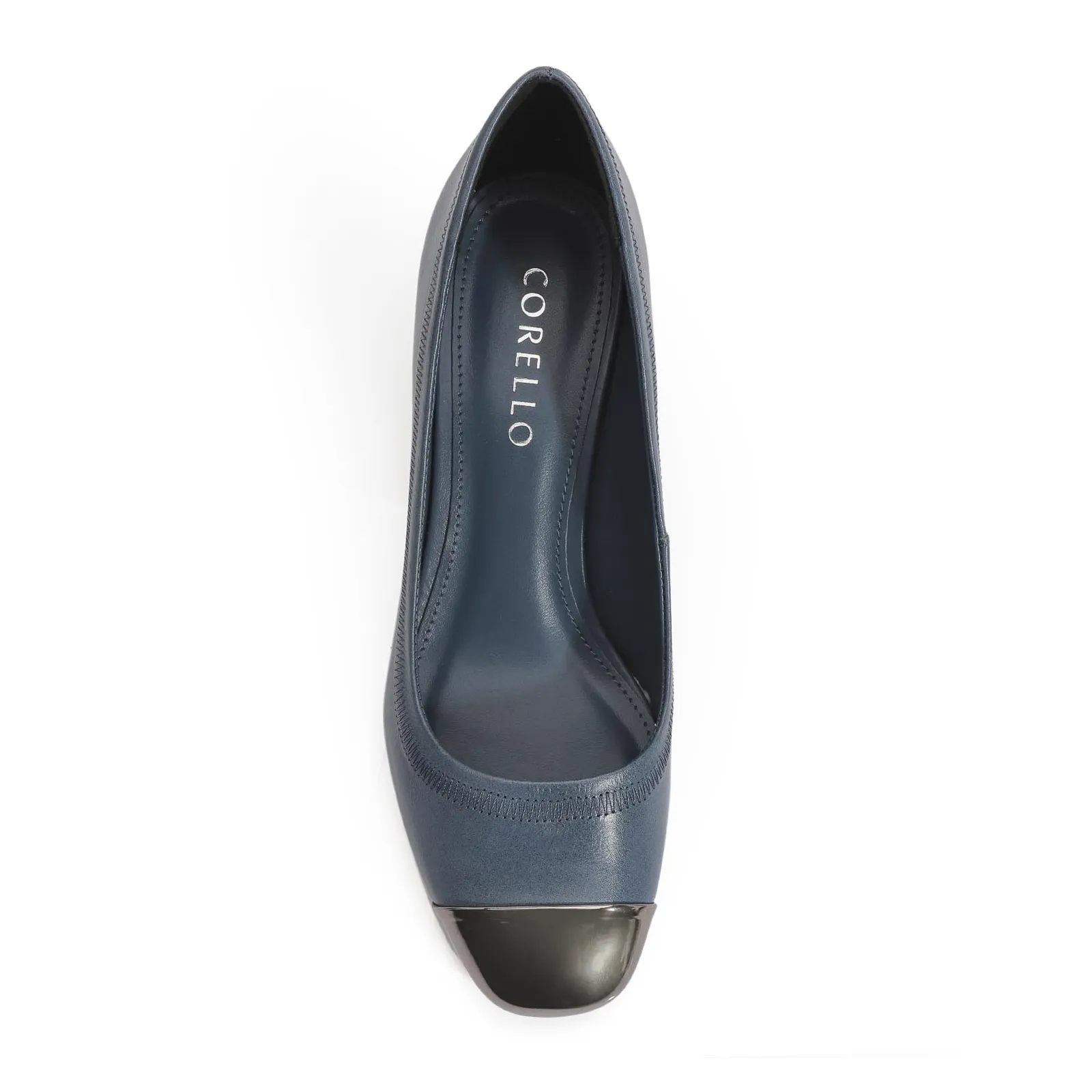 Scarpin Couro Azul Jeans