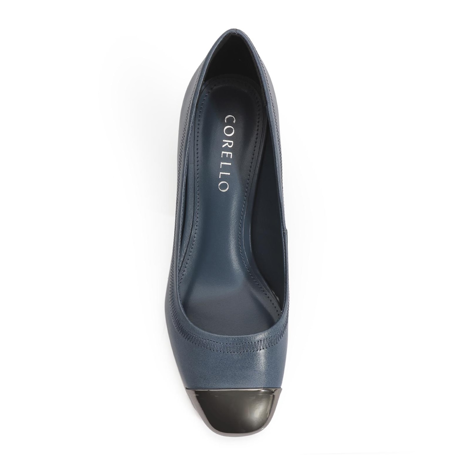 Scarpin Couro Azul Jeans