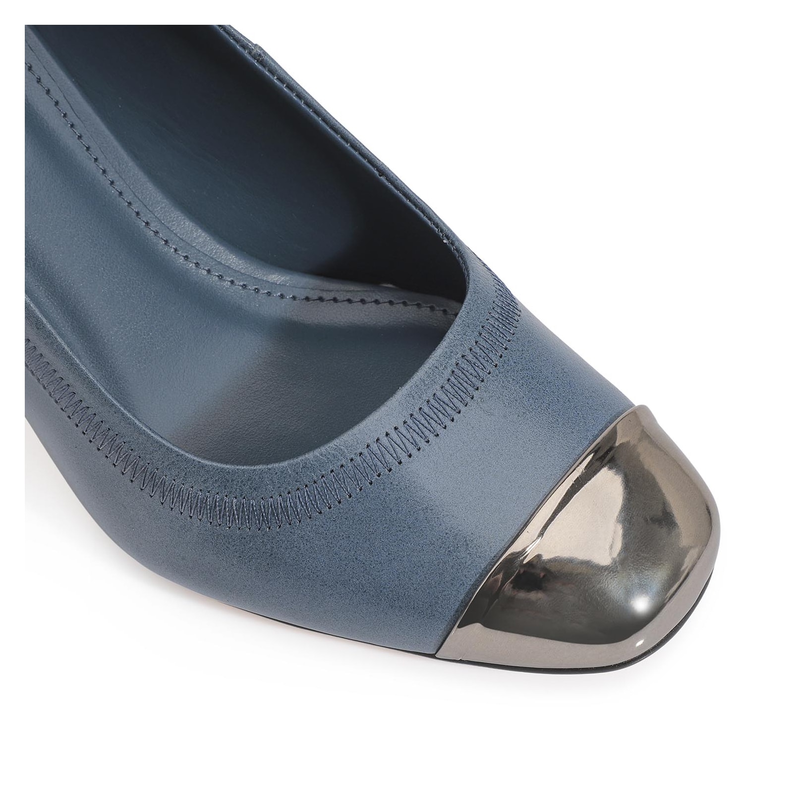 Scarpin Couro Azul Jeans